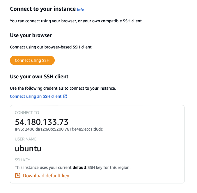 aws lightsail instance connect